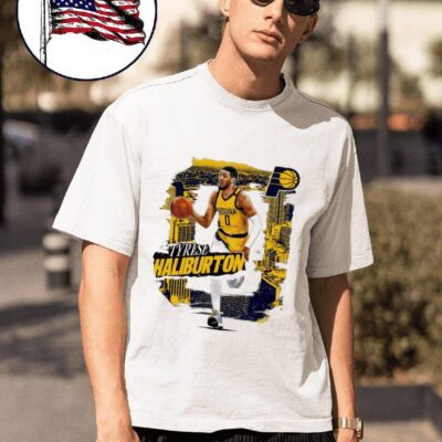 Tyrese Haliburton Indiana Pacers rough number 0 art shirt