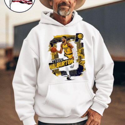 Tyrese Haliburton Indiana Pacers rough number 0 art hoodie
