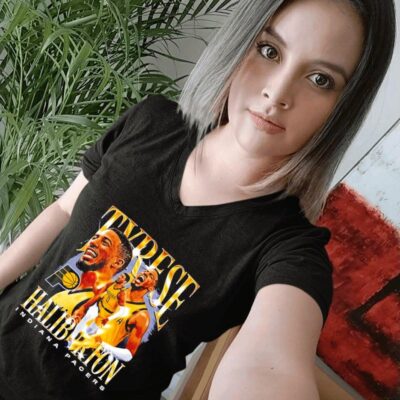 Tyrese Haliburton Indiana Pacers player number 0 retro graphic women-t-shirt