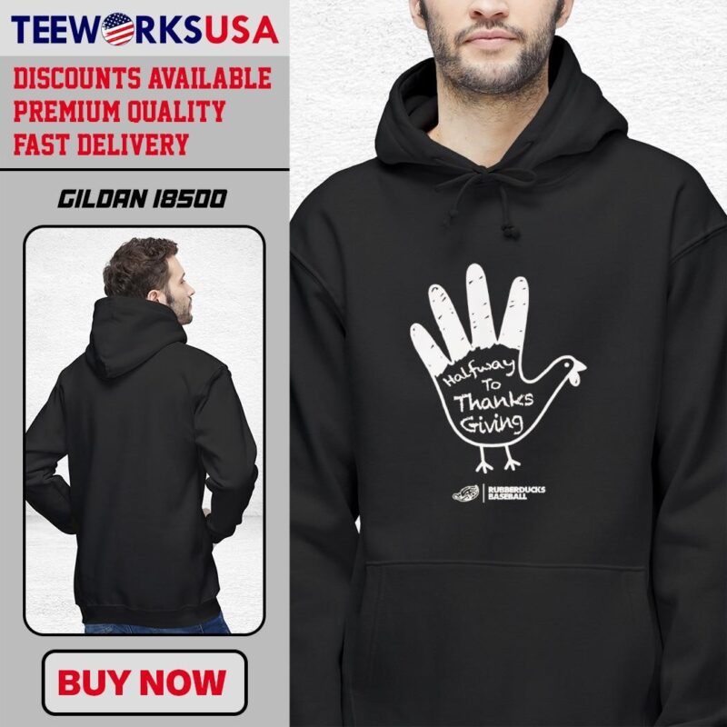 Halfway to Thanksgiving RubberDucks baseball black-hoodie