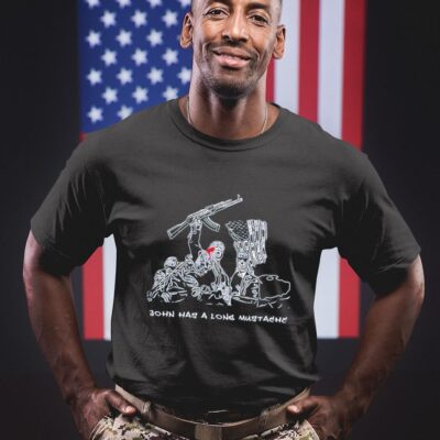 Donald Trump John has a long mustache shirt