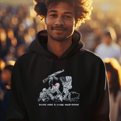 Donald Trump John has a long mustache hoodie