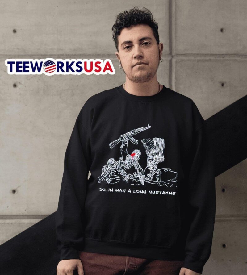 Donald Trump John has a long mustache sweater
