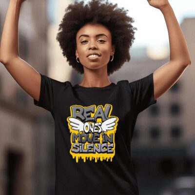 Real Ones Move In Silence design women-t-shirt