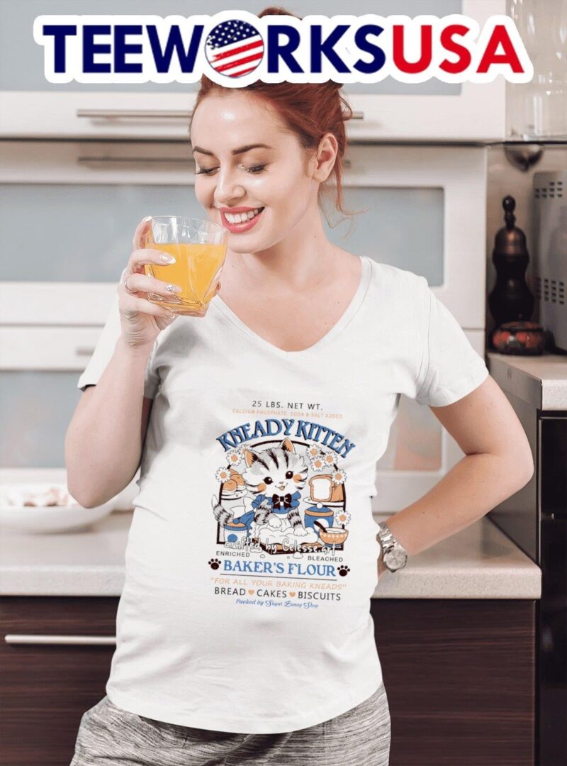 Kneady kitten bakers flour for all your baking kneads women-t-shirt
