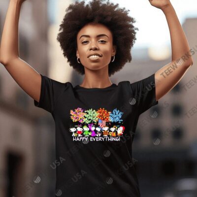 Snoopy happy everything cartoon women-t-shirt