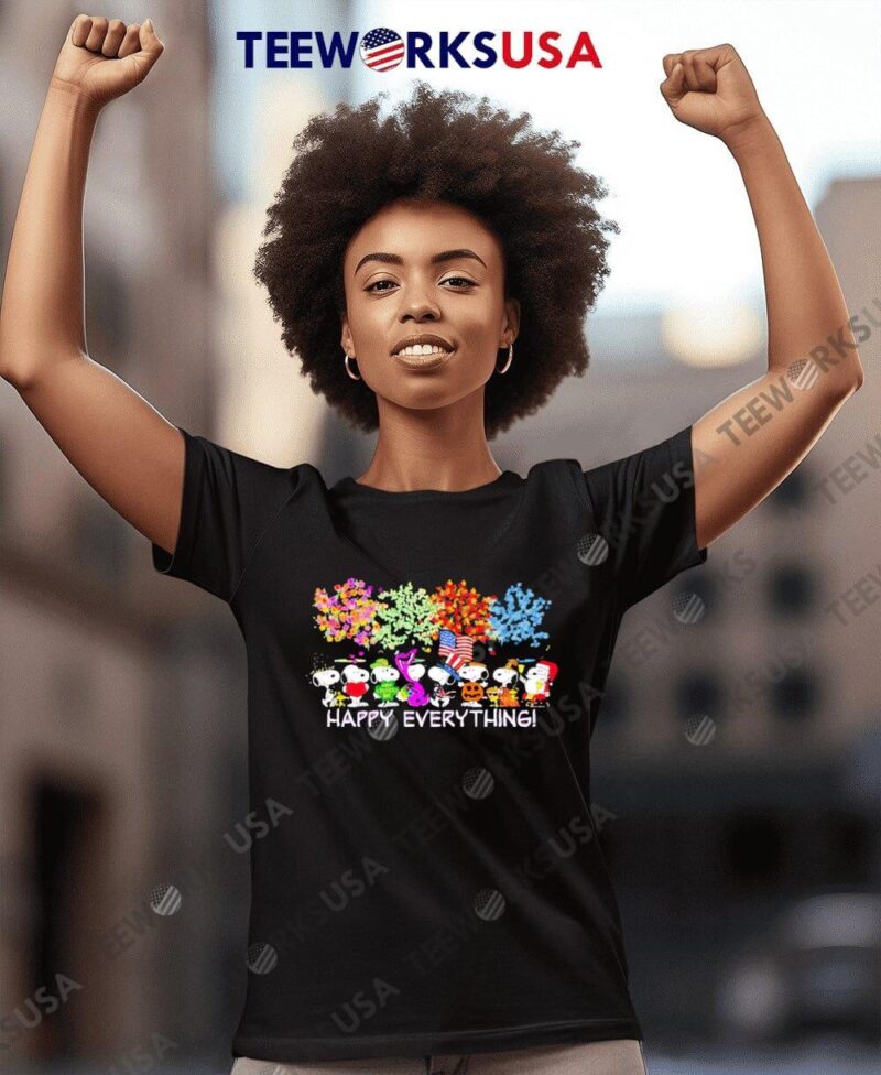 Snoopy happy everything cartoon women-t-shirt