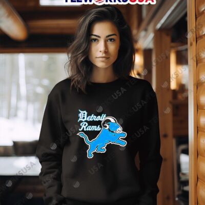 Detroit rams cartoon logo meme sweater