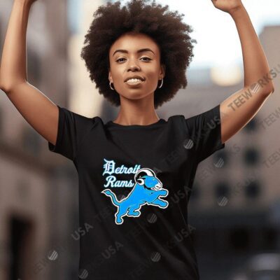 Detroit rams cartoon logo meme women-t-shirt