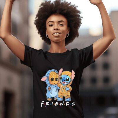 Stitch And Groot Marvel Best Friends For Life Disney Fan women-t-shirt