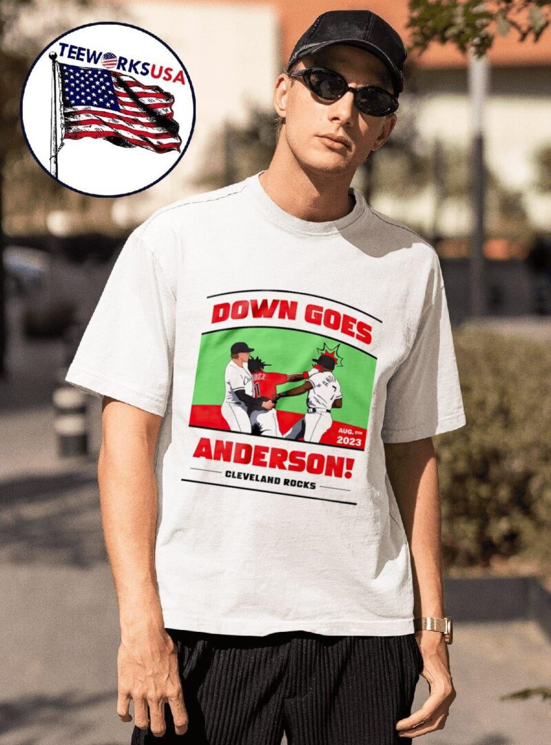 Cleveland Guardians Jose Ramirez vs Tim Anderson down goes Anderson shirt