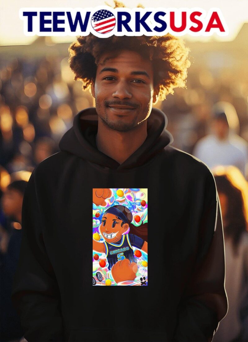 Chicago Sky Angel Reese grillz teeth cartoon hoodie