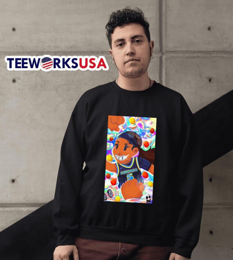 Chicago Sky Angel Reese grillz teeth cartoon sweater