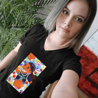 Chicago Sky Angel Reese grillz teeth cartoon women-t-shirt
