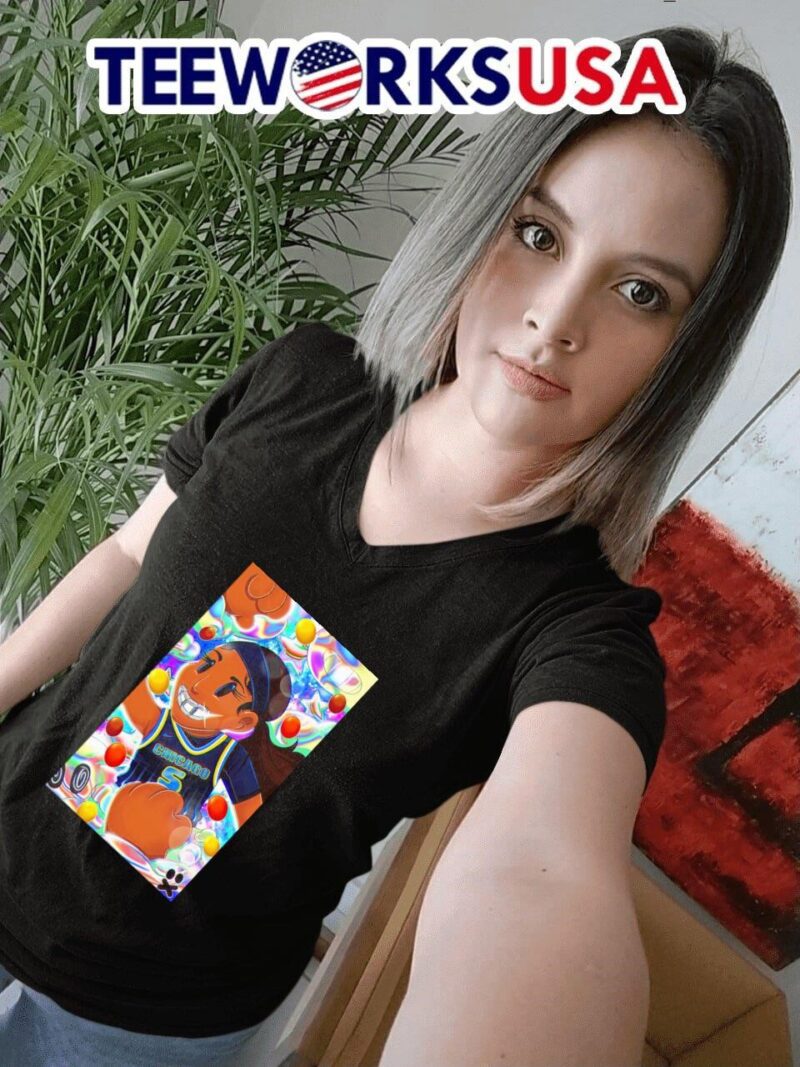 Chicago Sky Angel Reese grillz teeth cartoon women-t-shirt