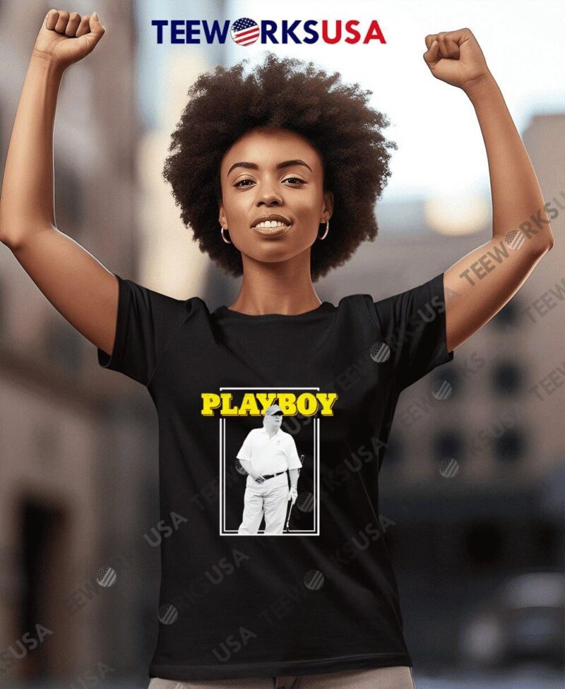 Playboy Trump playing golf women-t-shirt