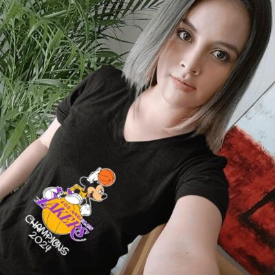 Mickey Mouse Los Angeles Lakers Champions 2024 women-t-shirt