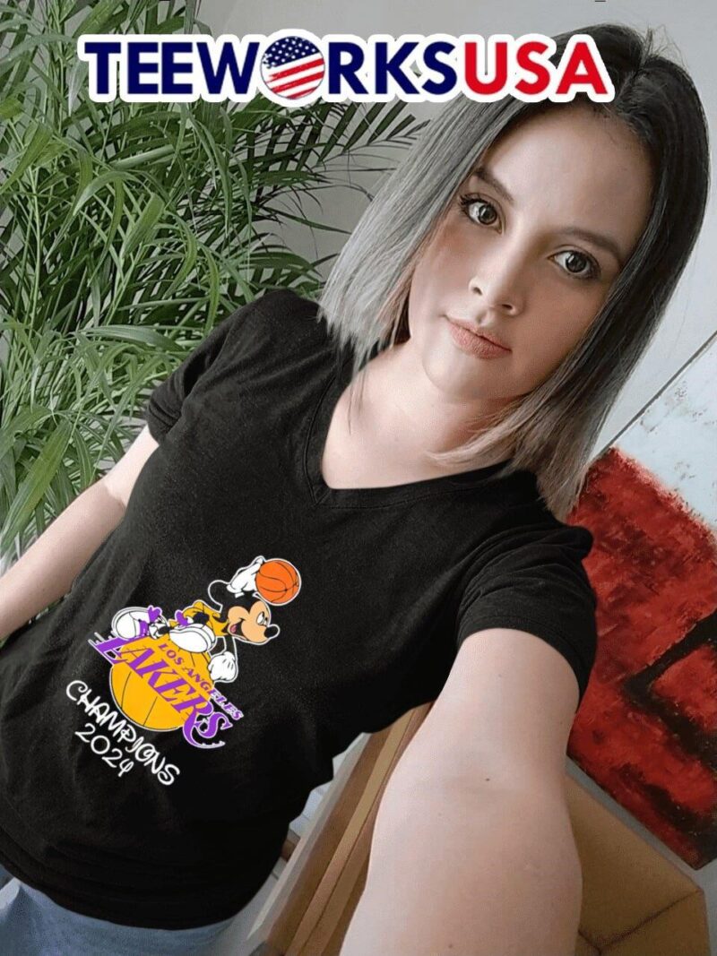 Mickey Mouse Los Angeles Lakers Champions 2024 women-t-shirt