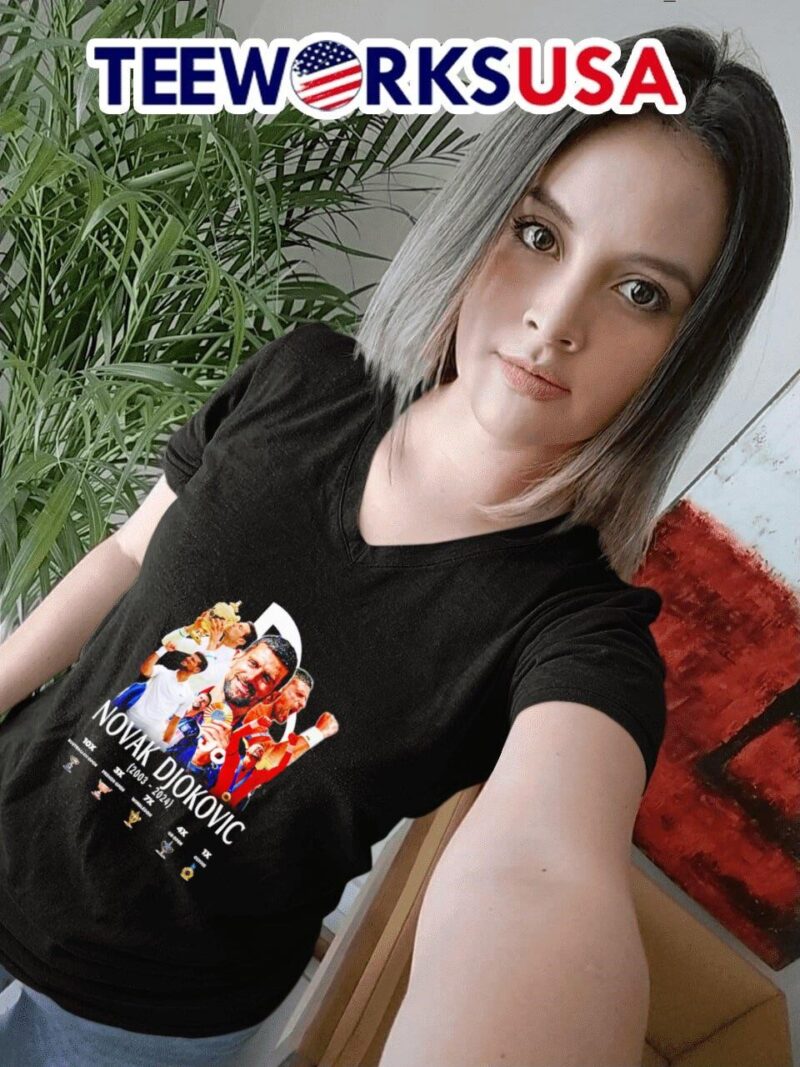 Novak Djokovic 2003-2024 goat tennis champions women-t-shirt