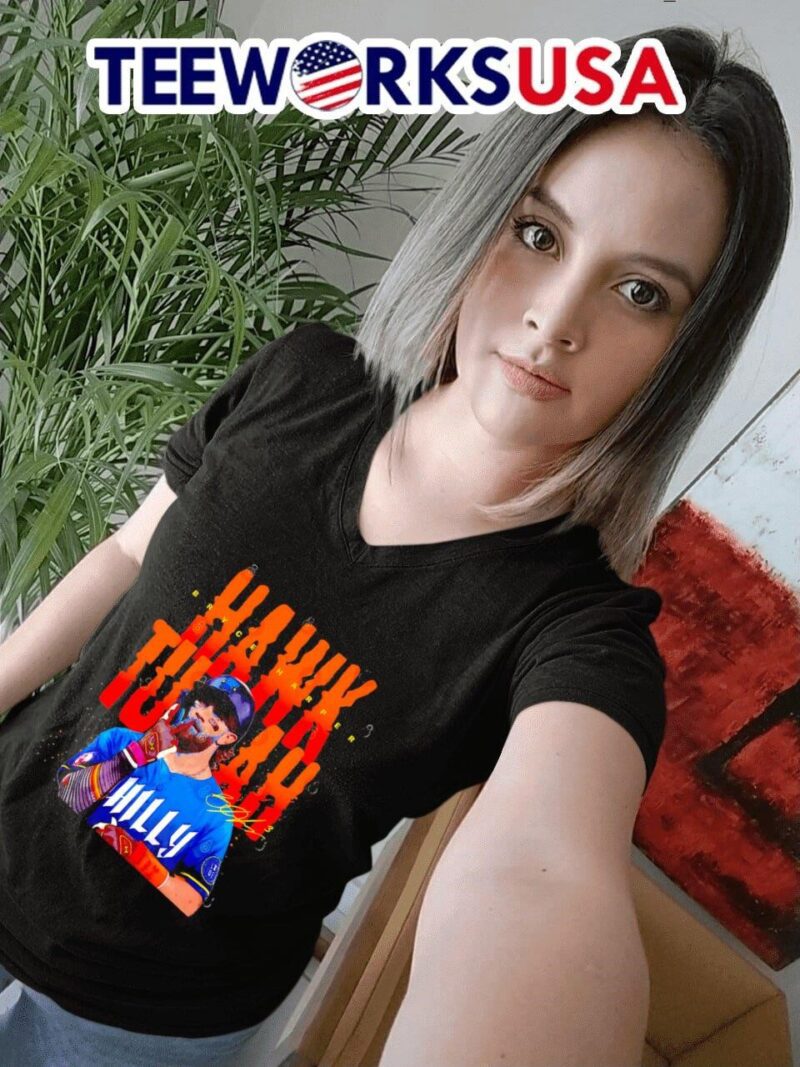 Philadelphia Phillies Bryce Harper Hawk Tuah meme celebration signature women-t-shirt