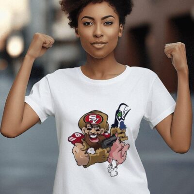 San Francisco 49ers Kyle Shanahan on facing Seattle Seahawks women-t-shirt