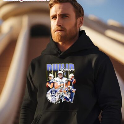 Philip Rivers 17 Los Angeles Chargers retro signature hoodie