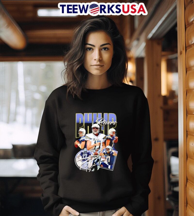 Philip Rivers 17 Los Angeles Chargers retro signature sweater