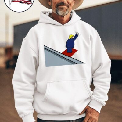 Donald Trump waving at nobody cartoon hoodie