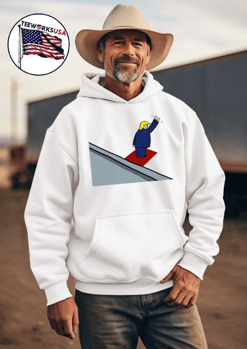 Donald Trump waving at nobody cartoon hoodie
