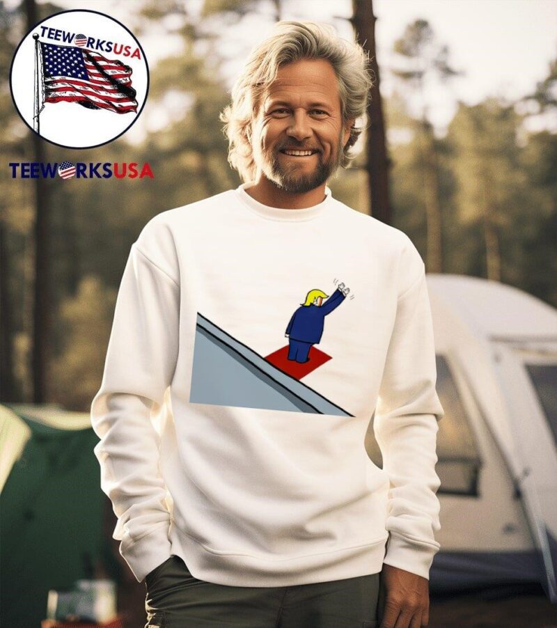 Donald Trump waving at nobody cartoon sweater