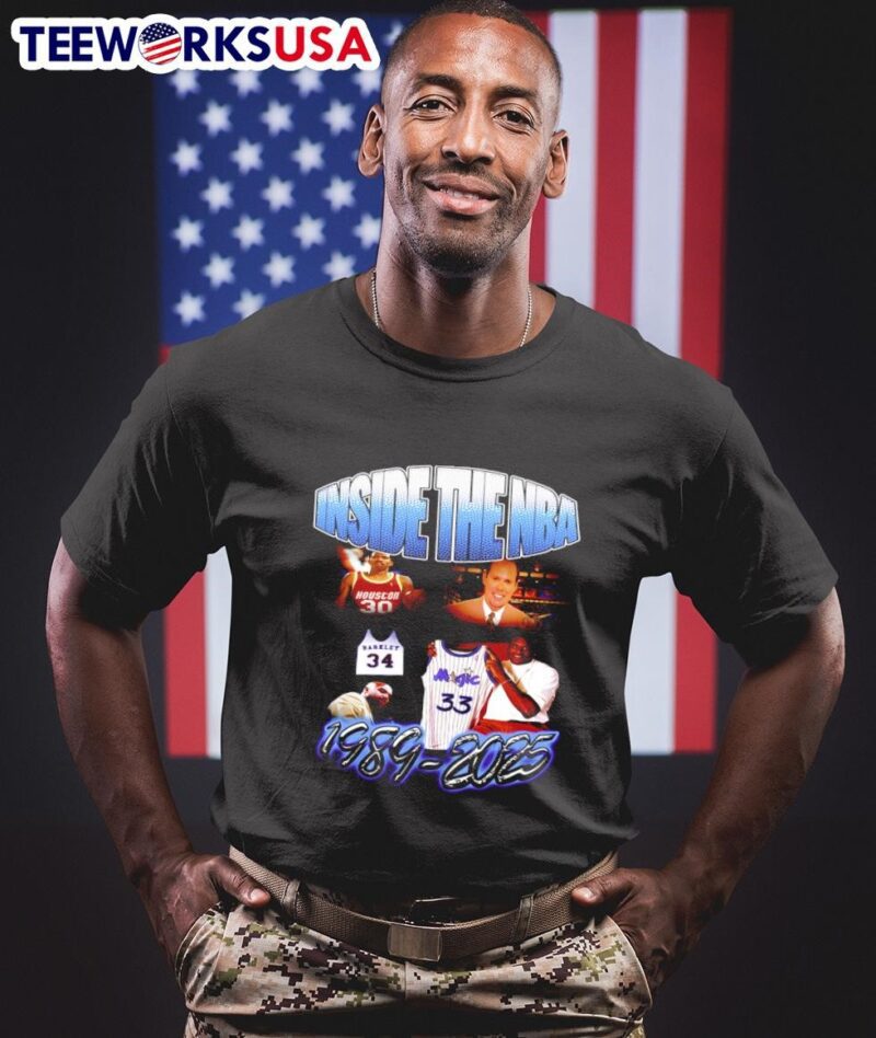 Shaquille O’Neal Ernie Johnson Kenny Smith and Charles Barkley inside the NBA 1989-2025 shirt