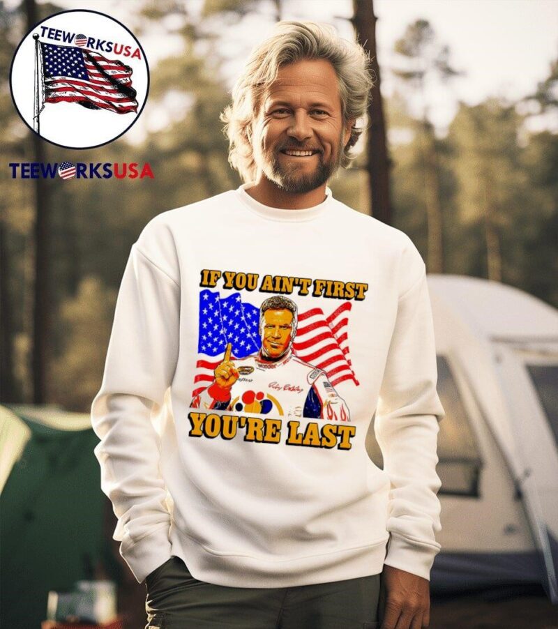 Ricky Bobby if you ain’t first you’re last American flag sweater
