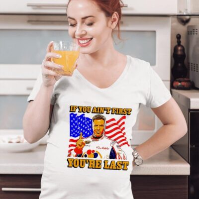 Ricky Bobby if you ain’t first you’re last American flag women-t-shirt