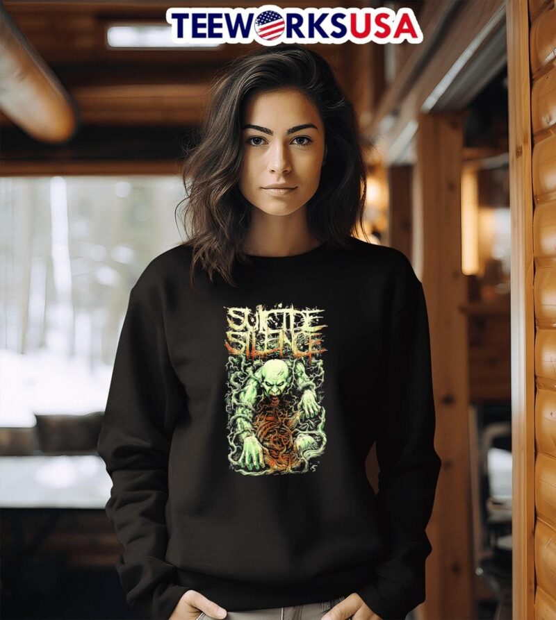 Suicide Silence Metal Band Monster Emerging from the Ground sweater