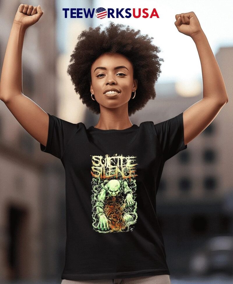 Suicide Silence Metal Band Monster Emerging from the Ground women-t-shirt