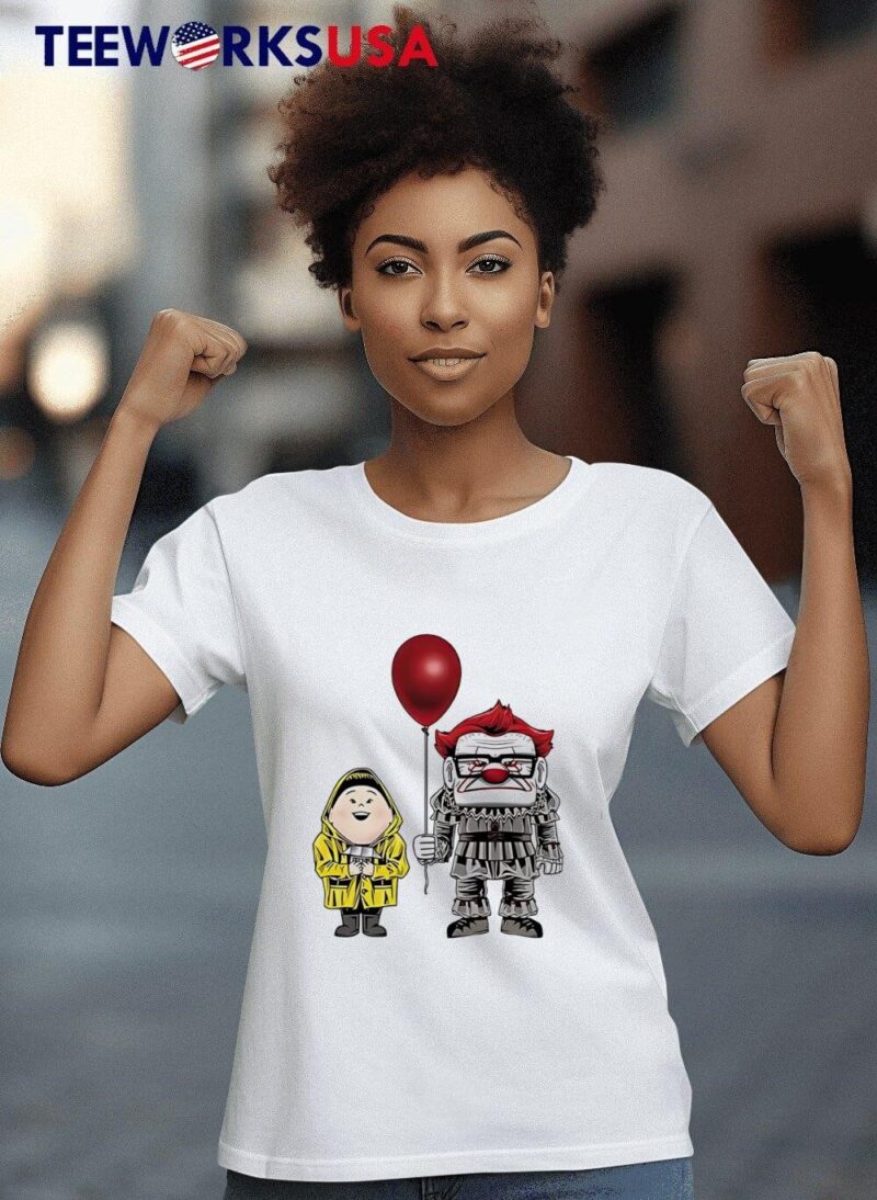 Pennywise Carl Fredricksen Russell happy Halloween women-t-shirt