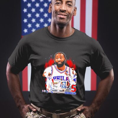 Philadelphia 76ers Andre Drummond 5 signature graphic shirt