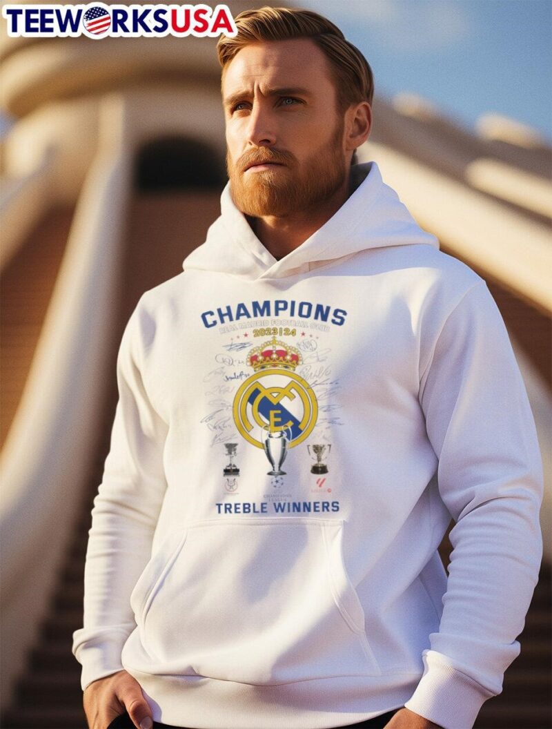 Real Madrid win treble winners champions league 2024 hoodie