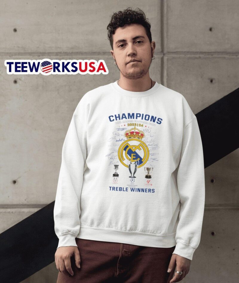 Real Madrid win treble winners champions league 2024 sweater