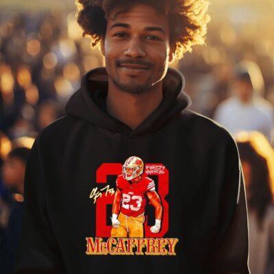 San Francisco 49ers 23 Christian McCaffrey RB1 signature hoodie