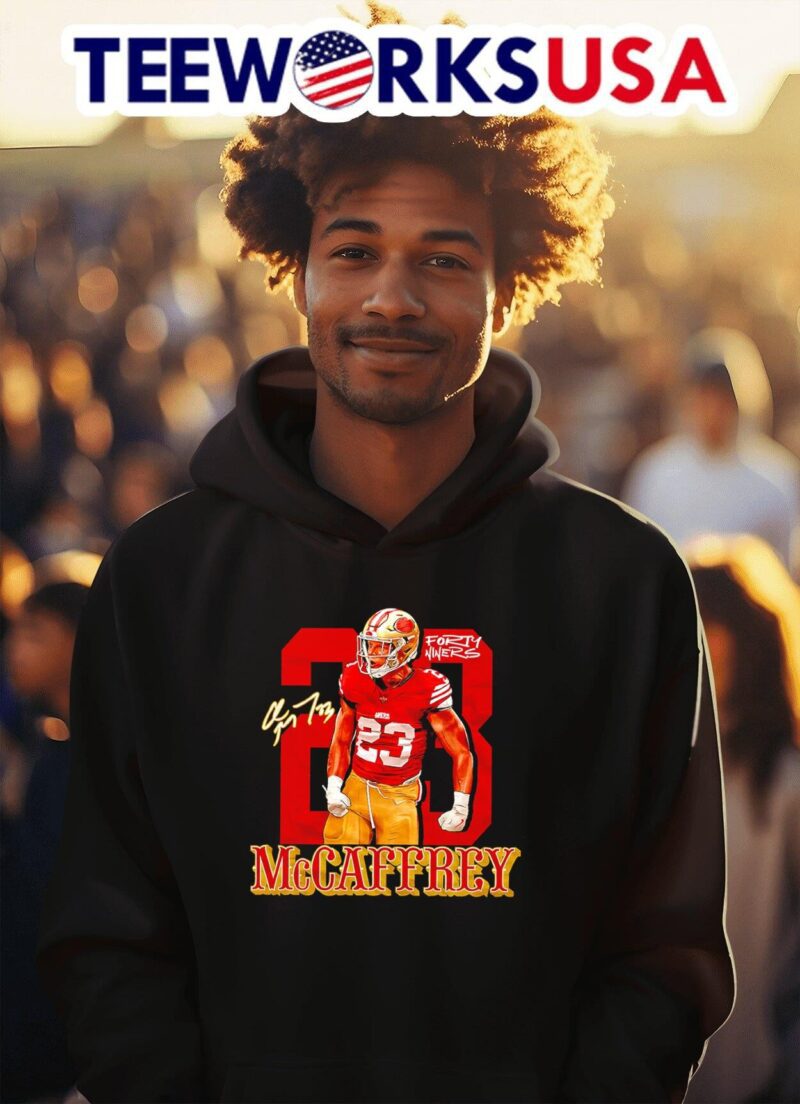 San Francisco 49ers 23 Christian McCaffrey RB1 signature hoodie