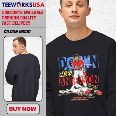 Down Goes Anderson You Know Bro Knock Out Punch retro design gift for fans black-unisex-sweatshirt