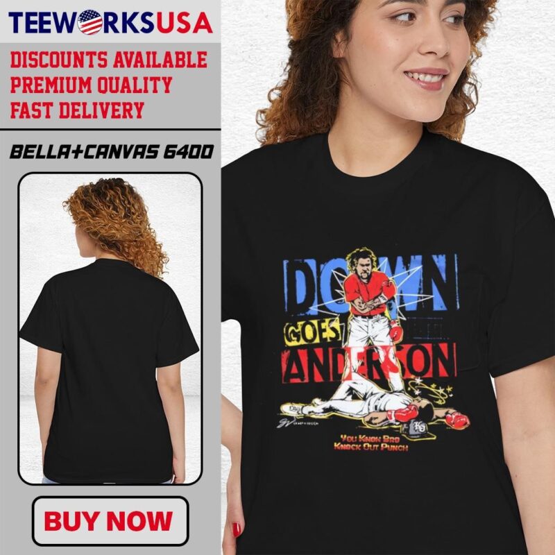 Down Goes Anderson You Know Bro Knock Out Punch retro design gift for fans classic-women-t-shirt