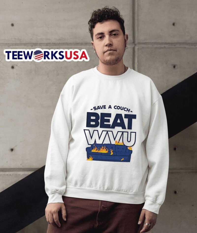 Save A Couch Beat WVU sweater