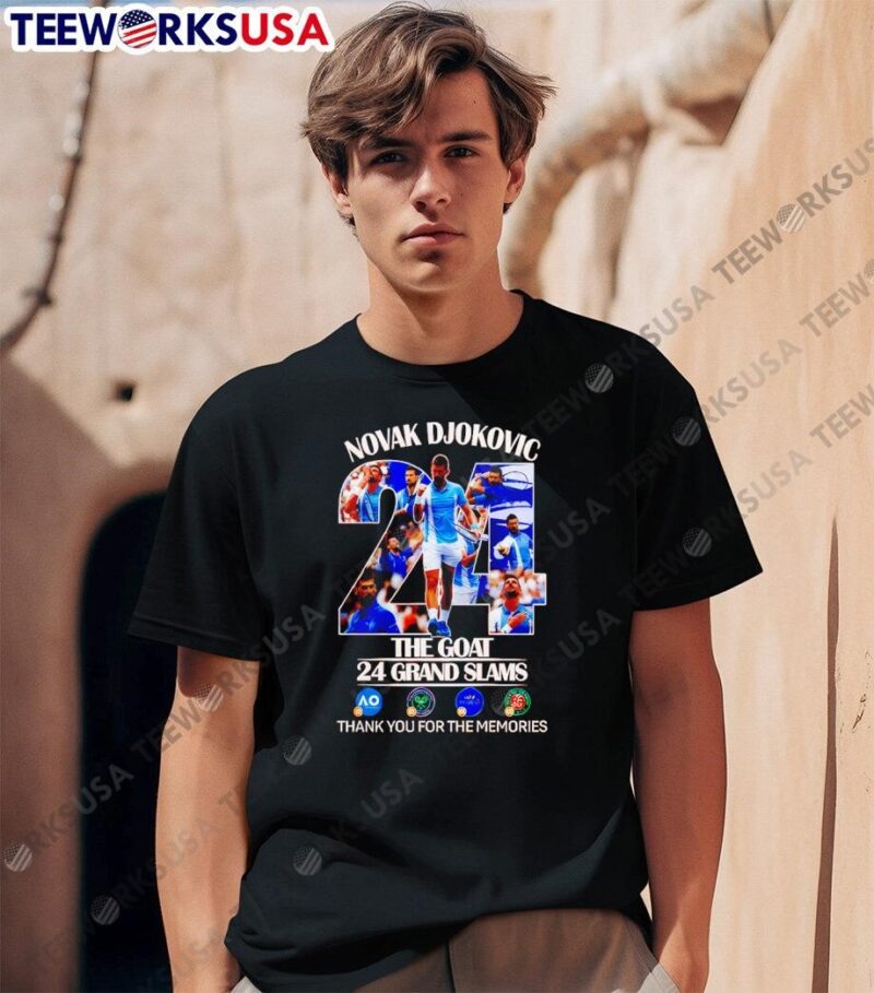 Novak Djokovic the goat 24 grand slams shirt