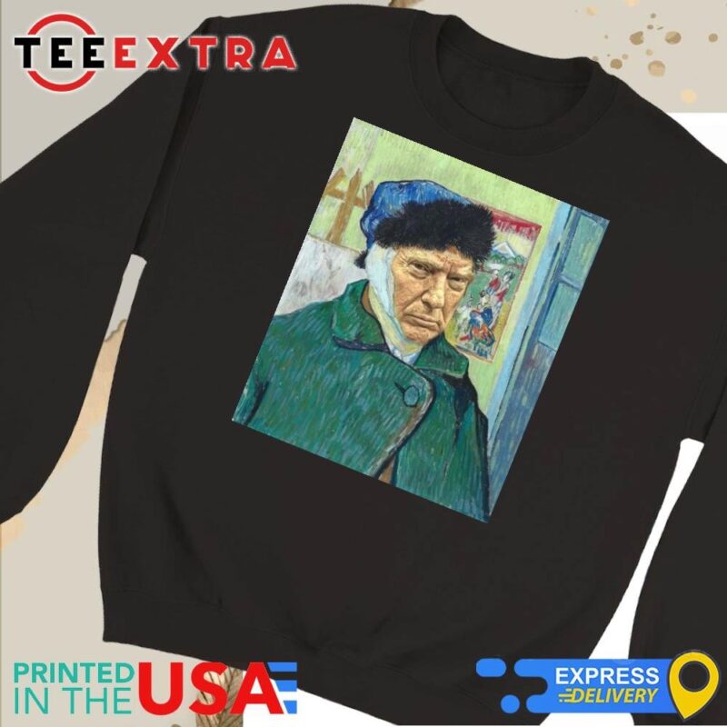Original Donald Trump with a bandaged ear in the style of Van Gogh painting Sweatshirt