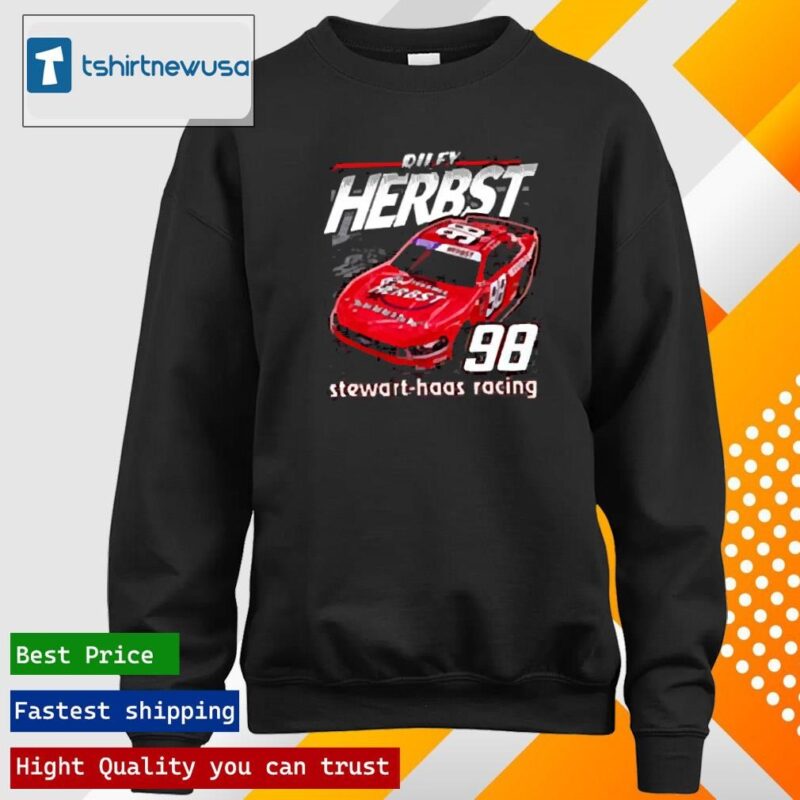 Original Riley Herbst 2024 Terrible Herbst Stewart-haas Racing Throwback Shirt and Hoodie longsleeve