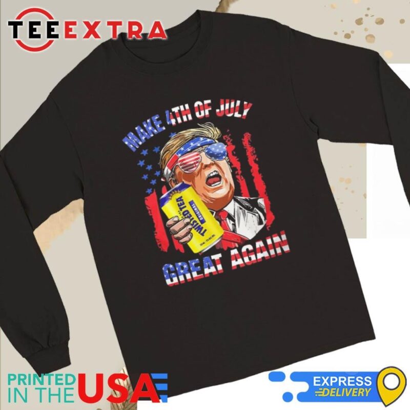 Trump Twisted Tea Make 4th Of July Great Again American Flag Long Sleeve Tee