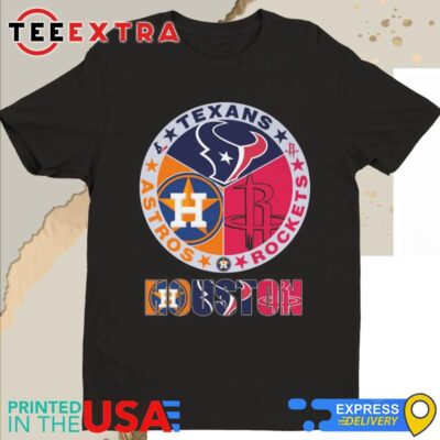 Official Houston Texans Rockets Astros Sport Champions Logo 2024 Shirt