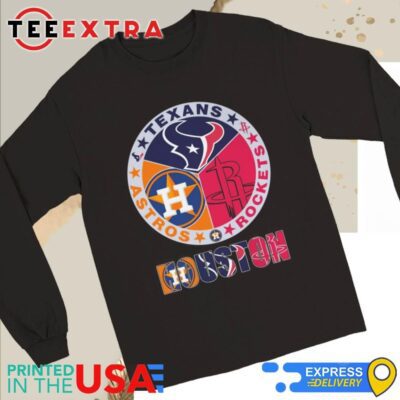 Official Houston Texans Rockets Astros Sport Champions Logo 2024 Long Sleeve Tee